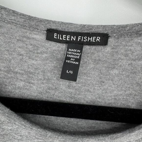 Eileen Fisher Dress large L gray tencel mini minimalist lagen look beachy casual - Picture 2 of 6